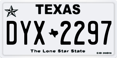 TX license plate DYX2297