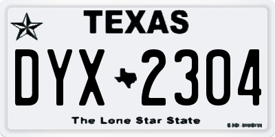 TX license plate DYX2304
