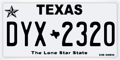 TX license plate DYX2320