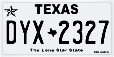 TX license plate DYX2327