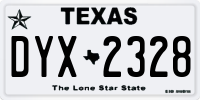 TX license plate DYX2328