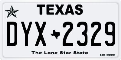 TX license plate DYX2329
