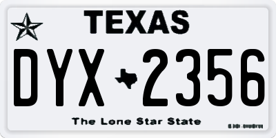 TX license plate DYX2356
