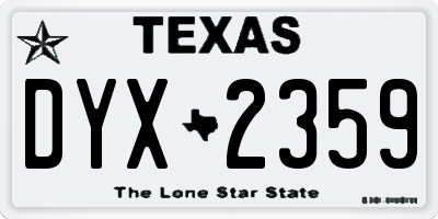 TX license plate DYX2359