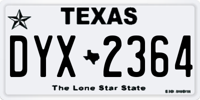 TX license plate DYX2364