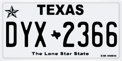TX license plate DYX2366