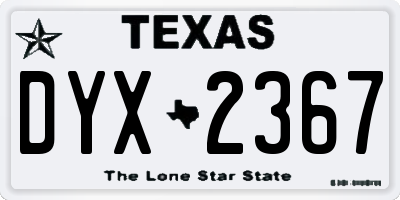 TX license plate DYX2367
