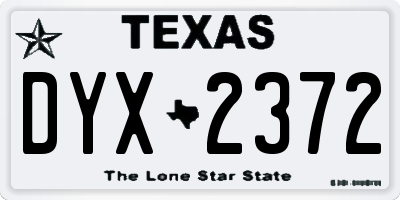 TX license plate DYX2372