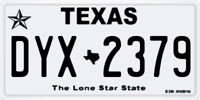 TX license plate DYX2379