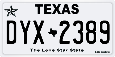 TX license plate DYX2389