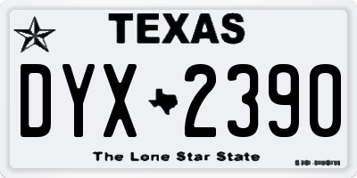 TX license plate DYX2390