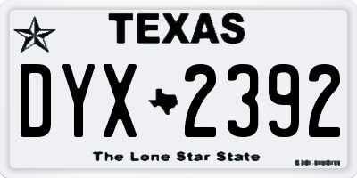 TX license plate DYX2392