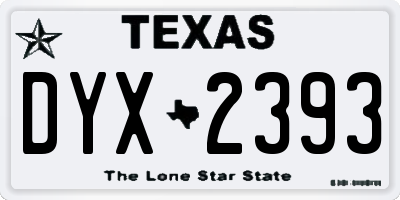 TX license plate DYX2393