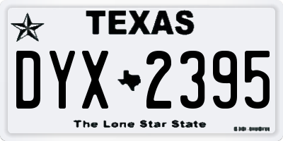 TX license plate DYX2395