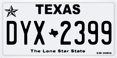 TX license plate DYX2399