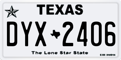TX license plate DYX2406