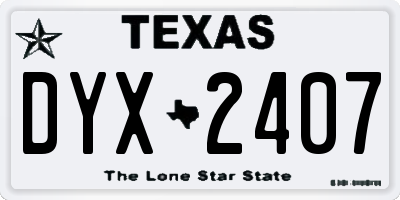 TX license plate DYX2407