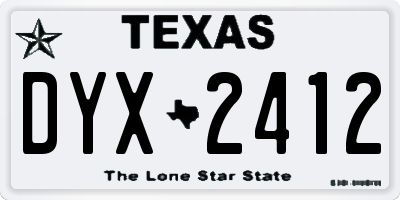 TX license plate DYX2412