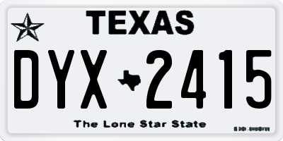 TX license plate DYX2415