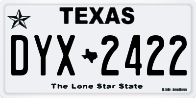 TX license plate DYX2422