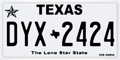 TX license plate DYX2424