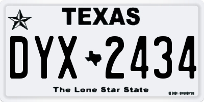TX license plate DYX2434