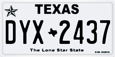 TX license plate DYX2437