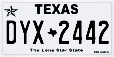TX license plate DYX2442
