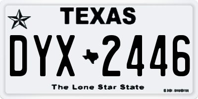 TX license plate DYX2446