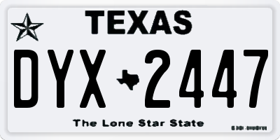 TX license plate DYX2447