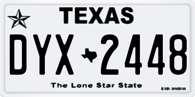 TX license plate DYX2448