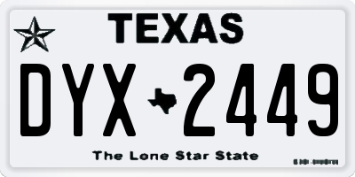 TX license plate DYX2449