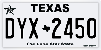 TX license plate DYX2450
