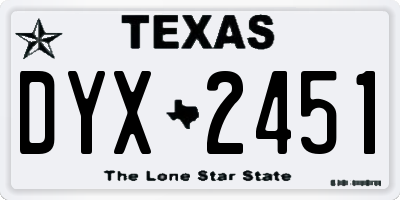 TX license plate DYX2451