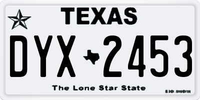 TX license plate DYX2453