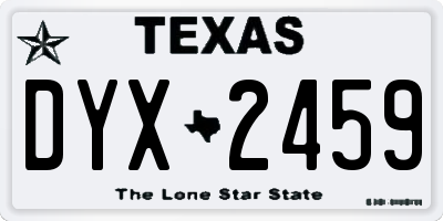 TX license plate DYX2459