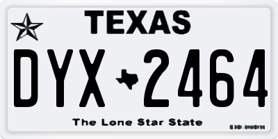 TX license plate DYX2464