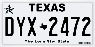 TX license plate DYX2472
