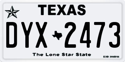 TX license plate DYX2473