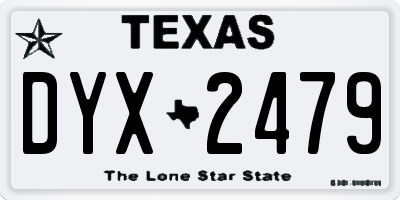 TX license plate DYX2479
