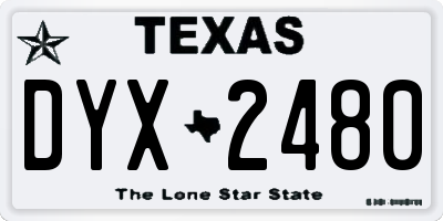 TX license plate DYX2480
