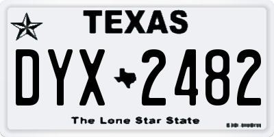 TX license plate DYX2482