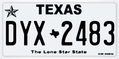 TX license plate DYX2483