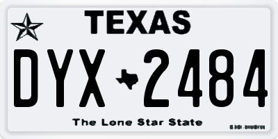 TX license plate DYX2484