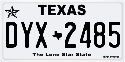 TX license plate DYX2485