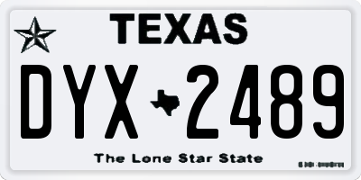 TX license plate DYX2489