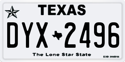TX license plate DYX2496