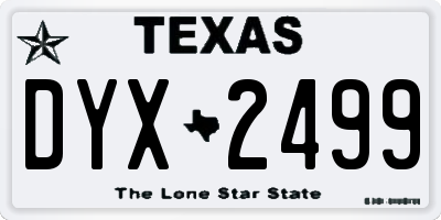 TX license plate DYX2499