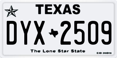 TX license plate DYX2509