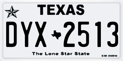 TX license plate DYX2513